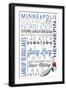 Minneapolis, Minnesota - Typography-Lantern Press-Framed Art Print