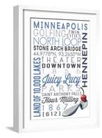 Minneapolis, Minnesota - Typography-Lantern Press-Framed Art Print