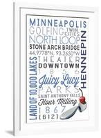 Minneapolis, Minnesota - Typography-Lantern Press-Framed Art Print