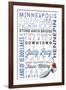 Minneapolis, Minnesota - Typography-Lantern Press-Framed Art Print