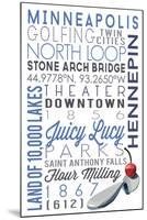 Minneapolis, Minnesota - Typography-Lantern Press-Mounted Art Print