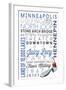 Minneapolis, Minnesota - Typography-Lantern Press-Framed Art Print