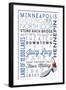 Minneapolis, Minnesota - Typography-Lantern Press-Framed Art Print