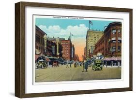 Minneapolis, Minnesota - View Down Hennepin Avenue-Lantern Press-Framed Art Print