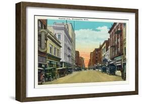 Minneapolis, Minnesota - View Down Nicollet Avenue-Lantern Press-Framed Art Print