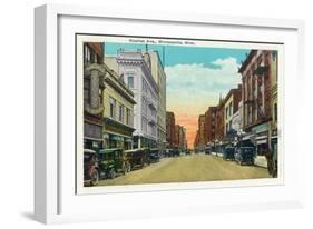 Minneapolis, Minnesota - View Down Nicollet Avenue-Lantern Press-Framed Art Print
