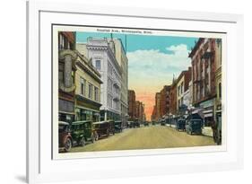 Minneapolis, Minnesota - View Down Nicollet Avenue-Lantern Press-Framed Art Print