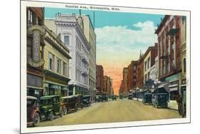 Minneapolis, Minnesota - View Down Nicollet Avenue-Lantern Press-Mounted Art Print