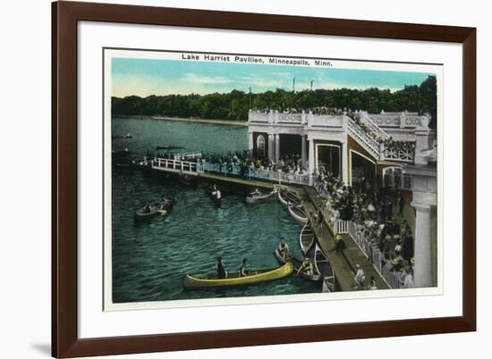 Minneapolis, Minnesota - View of Lake Harriet Pavilion-Lantern Press-Framed Art Print