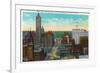 Minneapolis, Minnesota - Western View from New Bridge of Third Avenue-Lantern Press-Framed Premium Giclee Print