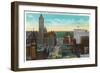 Minneapolis, Minnesota - Western View from New Bridge of Third Avenue-Lantern Press-Framed Art Print