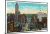 Minneapolis, Minnesota - Western View from New Bridge of Third Avenue-Lantern Press-Mounted Art Print