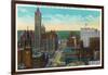 Minneapolis, Minnesota - Western View from New Bridge of Third Avenue-Lantern Press-Framed Art Print