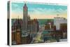 Minneapolis, Minnesota - Western View from New Bridge of Third Avenue-Lantern Press-Stretched Canvas