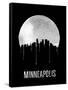 Minneapolis Skyline Black-null-Framed Stretched Canvas