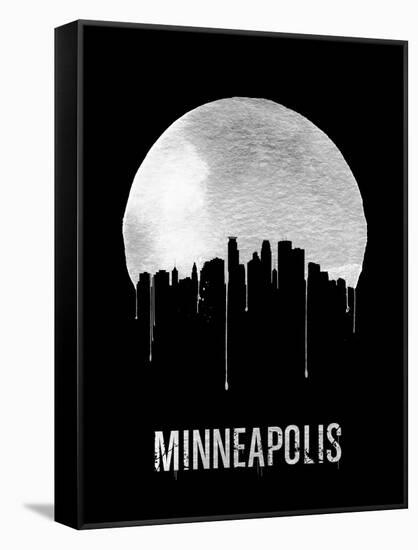 Minneapolis Skyline Black-null-Framed Stretched Canvas