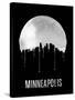 Minneapolis Skyline Black-null-Stretched Canvas