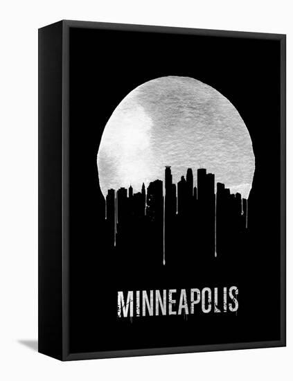 Minneapolis Skyline Black-null-Framed Stretched Canvas