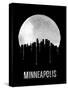 Minneapolis Skyline Black-null-Stretched Canvas