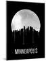 Minneapolis Skyline Black-null-Mounted Art Print
