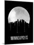 Minneapolis Skyline Black-null-Mounted Art Print