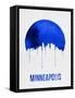 Minneapolis Skyline Blue-null-Framed Stretched Canvas