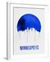 Minneapolis Skyline Blue-null-Framed Art Print