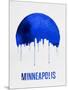 Minneapolis Skyline Blue-null-Mounted Art Print