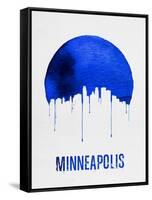 Minneapolis Skyline Blue-null-Framed Stretched Canvas