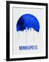 Minneapolis Skyline Blue-null-Framed Art Print