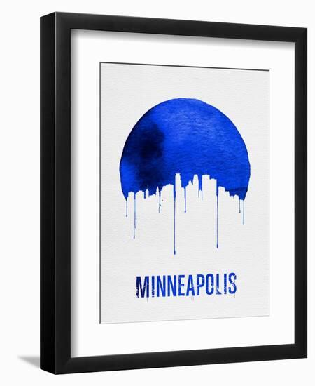 Minneapolis Skyline Blue-null-Framed Art Print