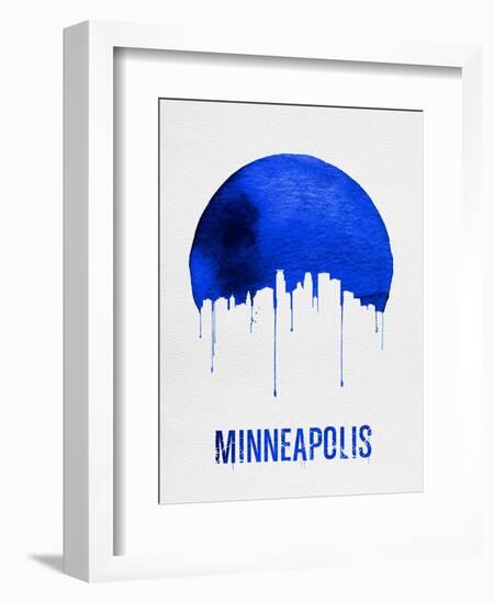Minneapolis Skyline Blue-null-Framed Art Print