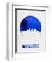 Minneapolis Skyline Blue-null-Framed Art Print