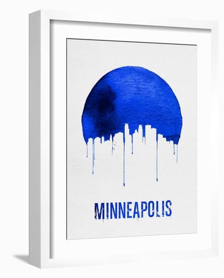 Minneapolis Skyline Blue-null-Framed Art Print