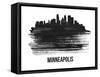 Minneapolis Skyline Brush Stroke - Black II-NaxArt-Framed Stretched Canvas