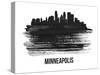 Minneapolis Skyline Brush Stroke - Black II-NaxArt-Stretched Canvas