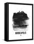 Minneapolis Skyline Brush Stroke - Black-NaxArt-Framed Stretched Canvas