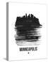 Minneapolis Skyline Brush Stroke - Black-NaxArt-Stretched Canvas