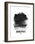 Minneapolis Skyline Brush Stroke - Black-NaxArt-Framed Art Print