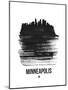 Minneapolis Skyline Brush Stroke - Black-NaxArt-Mounted Art Print