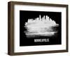 Minneapolis Skyline Brush Stroke - White-NaxArt-Framed Art Print