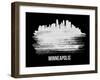 Minneapolis Skyline Brush Stroke - White-NaxArt-Framed Art Print