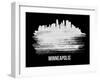 Minneapolis Skyline Brush Stroke - White-NaxArt-Framed Art Print