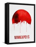 Minneapolis Skyline Red-null-Framed Stretched Canvas