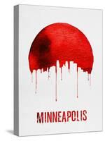 Minneapolis Skyline Red-null-Stretched Canvas