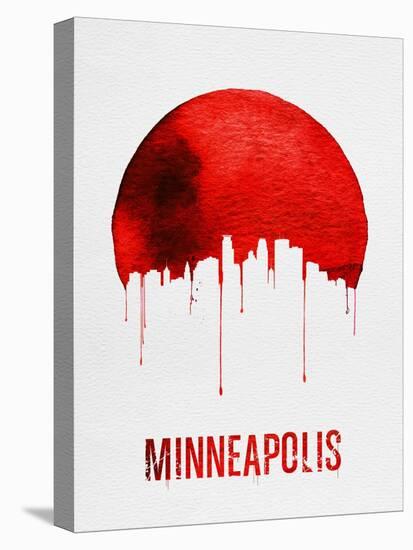 Minneapolis Skyline Red-null-Stretched Canvas