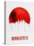 Minneapolis Skyline Red-null-Stretched Canvas