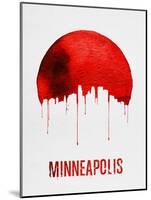 Minneapolis Skyline Red-null-Mounted Art Print