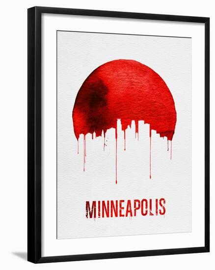 Minneapolis Skyline Red-null-Framed Art Print