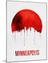 Minneapolis Skyline Red-null-Mounted Art Print